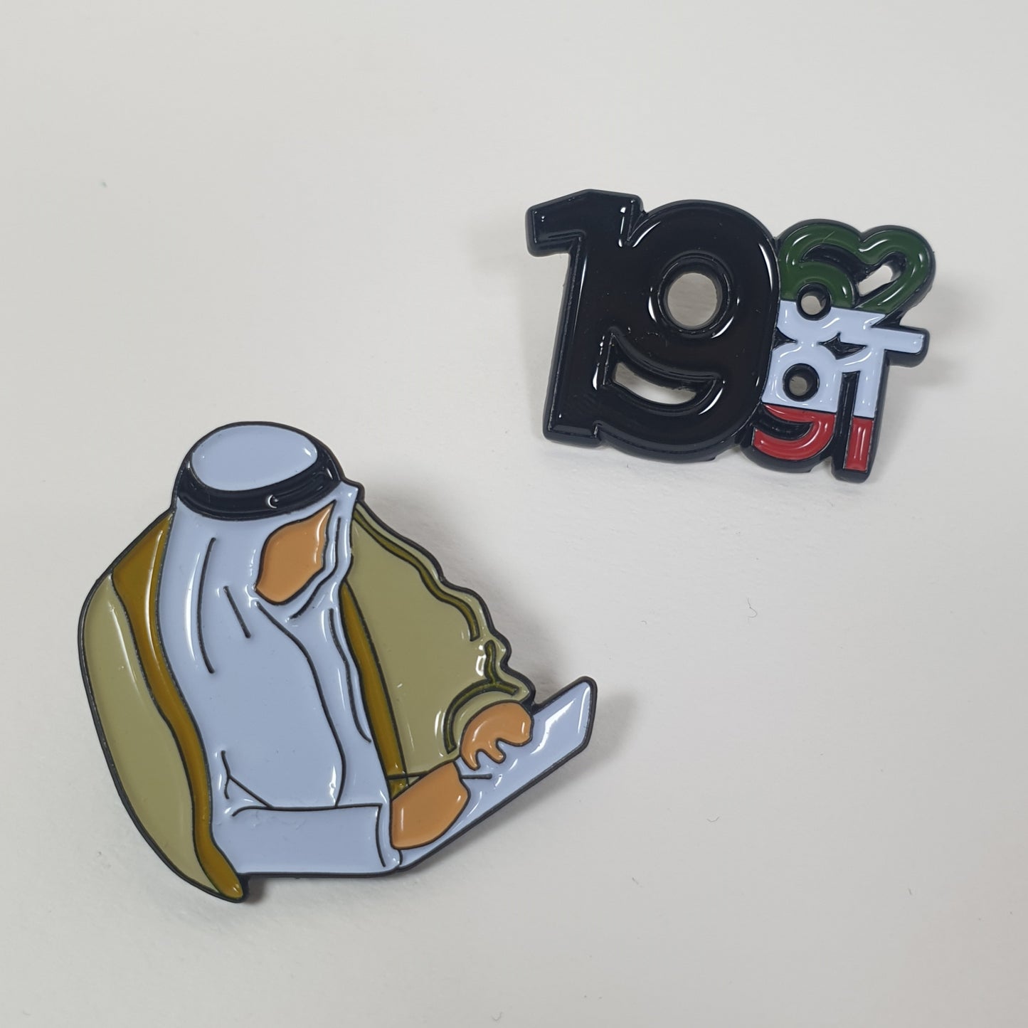Constitution 60th anniversary 2 pins | flag + abdullah alsalem