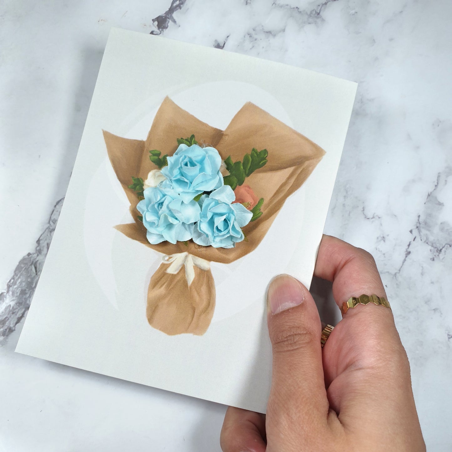 Bouquet card - 6 colors available